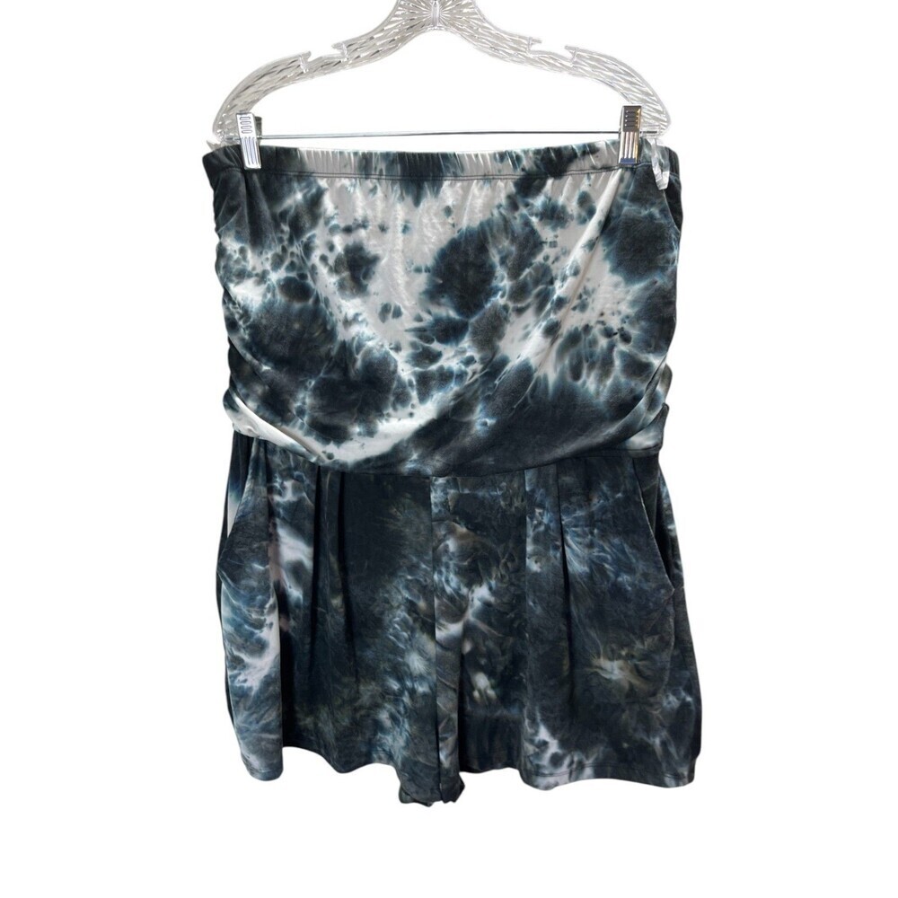 J For Justify Size 3X Mini Dress Women's Black White Tie Dye Stretch